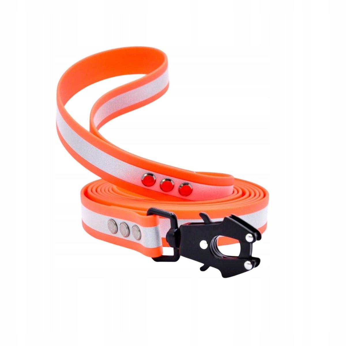 Sterke Oranje BioThane Hondensnoer met Reflectie - 25mm, 3m