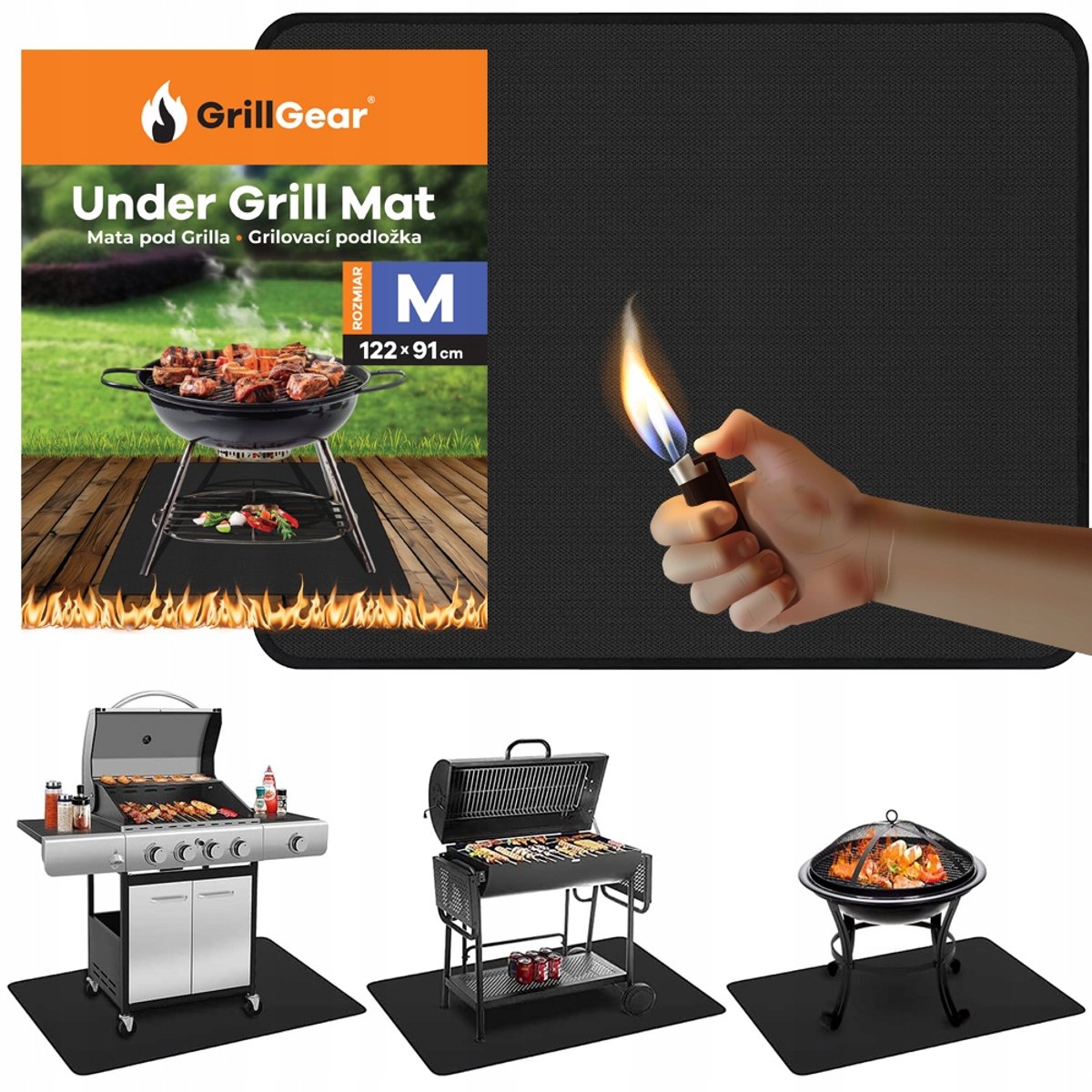 Ondergrill Mat 122x91cm - Beschermt Gras & Terras