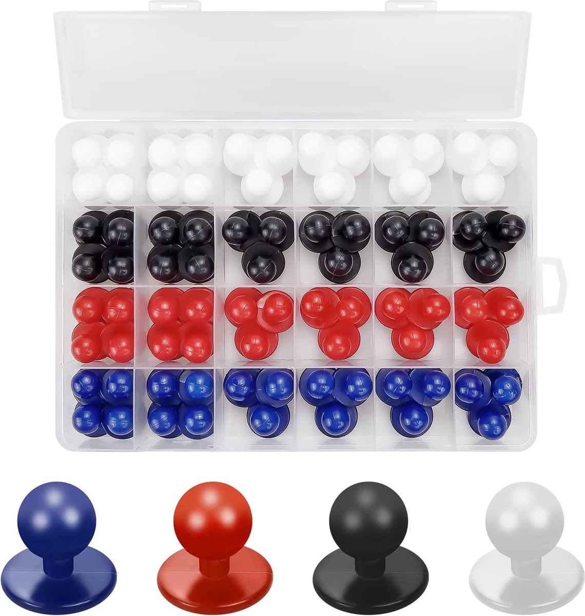Knopen ronde knoppen kookknoppen kookknoppen bal gespen bal knoppen balknoppen set, nylon, voor alle gewone bal knop chef-jassen, keuken (4 kleuren)