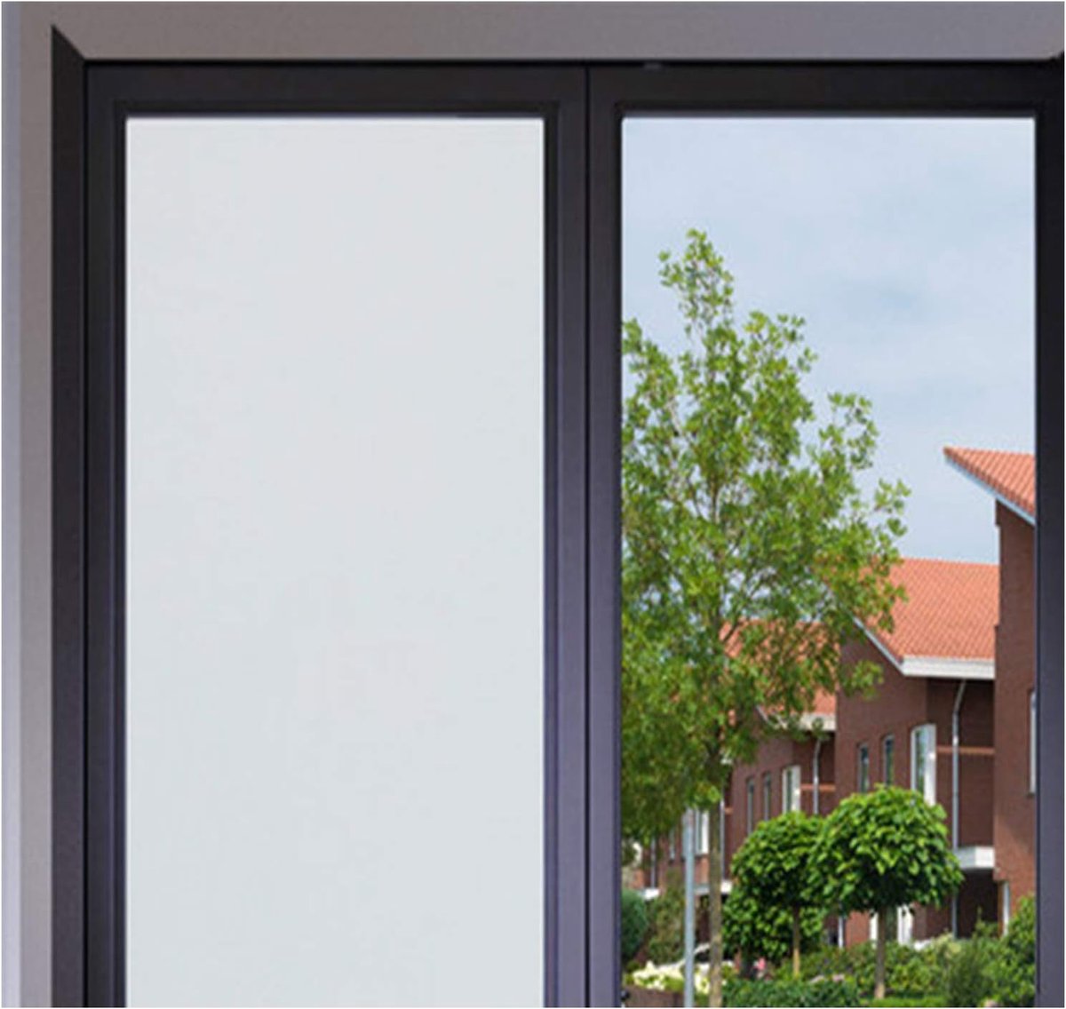 Glass Film Privacy Venster Films Non-Adhesive Frosted Glass Sticker Venster Films No-Lijm Statische Privacy PVC Venster Films Anti UV Protective-Color1 1x2m