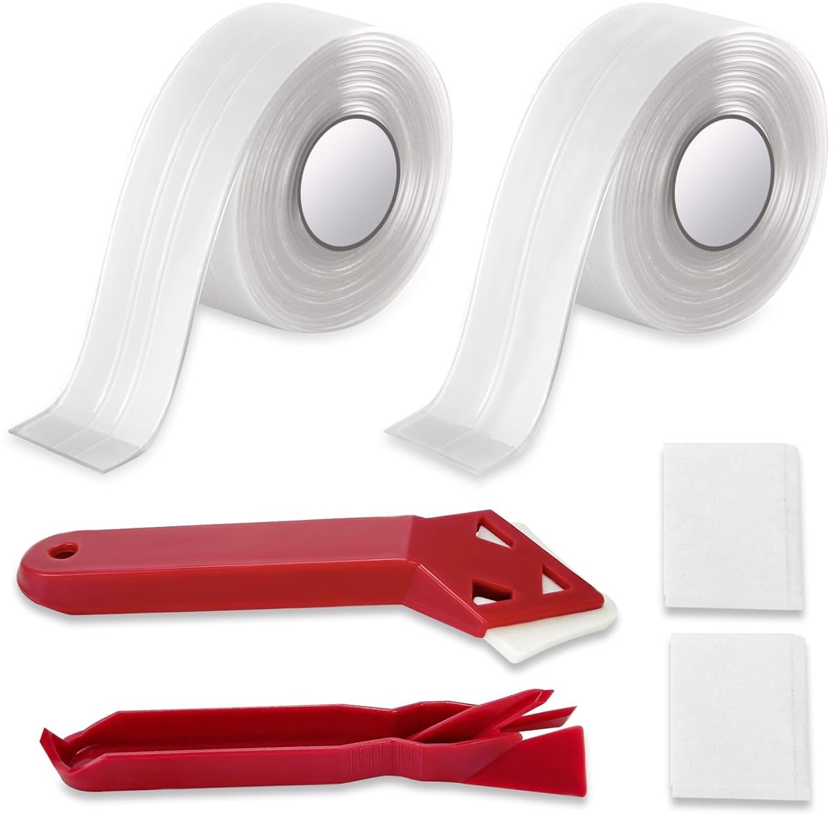 Afdichting voor badkamer, zelfklevende afdichting, transparant, anti-schimmel, enkelvoudig/dubbelvoudig, geschikt voor keuken, werkblad (38 mm x 3,2 m)