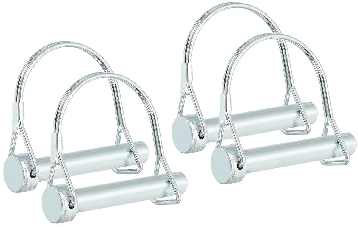 Koppelingsbouten voor aanhangers 3/8 x 2 – 3/8 inch, 4 stuks draadvergrendeling, boom, veiligheid, ronde pennen voor landbouwaanhangers, gazonbevestigingen (9,2 x 60 mm)