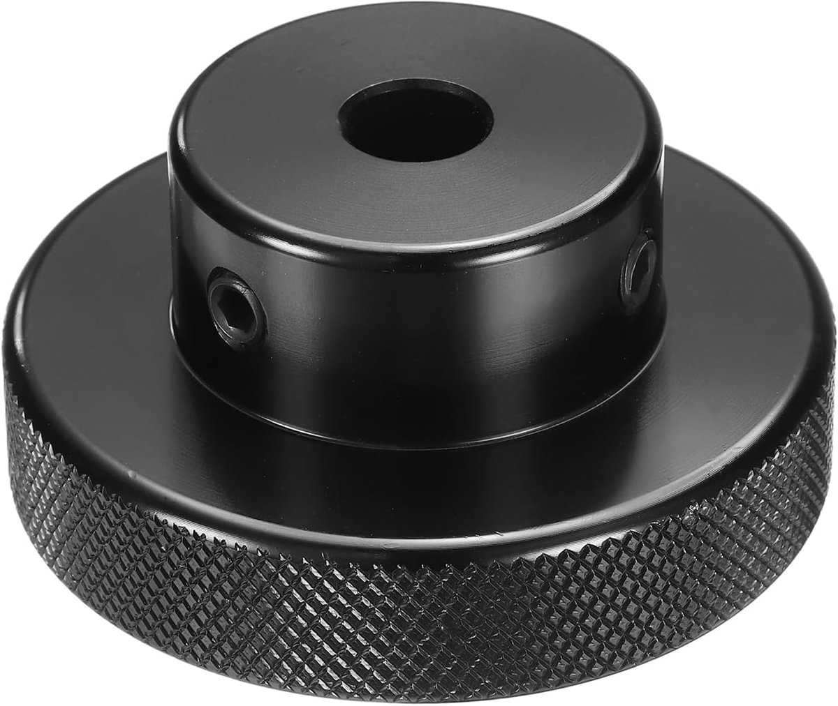 Geanodiseerde aluminiumlegering handwiel 10 mm boring 60 mm OD gekartelde knop draaigreep met sleutel voor freesmachine draaibank schuifplatform zwart