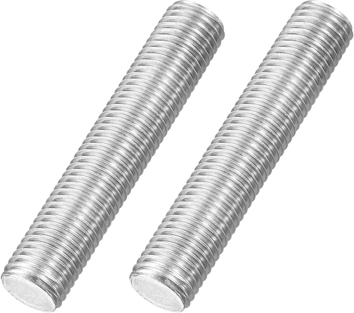 M16 x 85 mm stang met volledige schroefdraad, 2 stuks 316 roestvrij staal, lange schroefdraadschroef 2 mm schroefdraadhelling rechtse schroefdraad voor meubelmontage en bevestiging