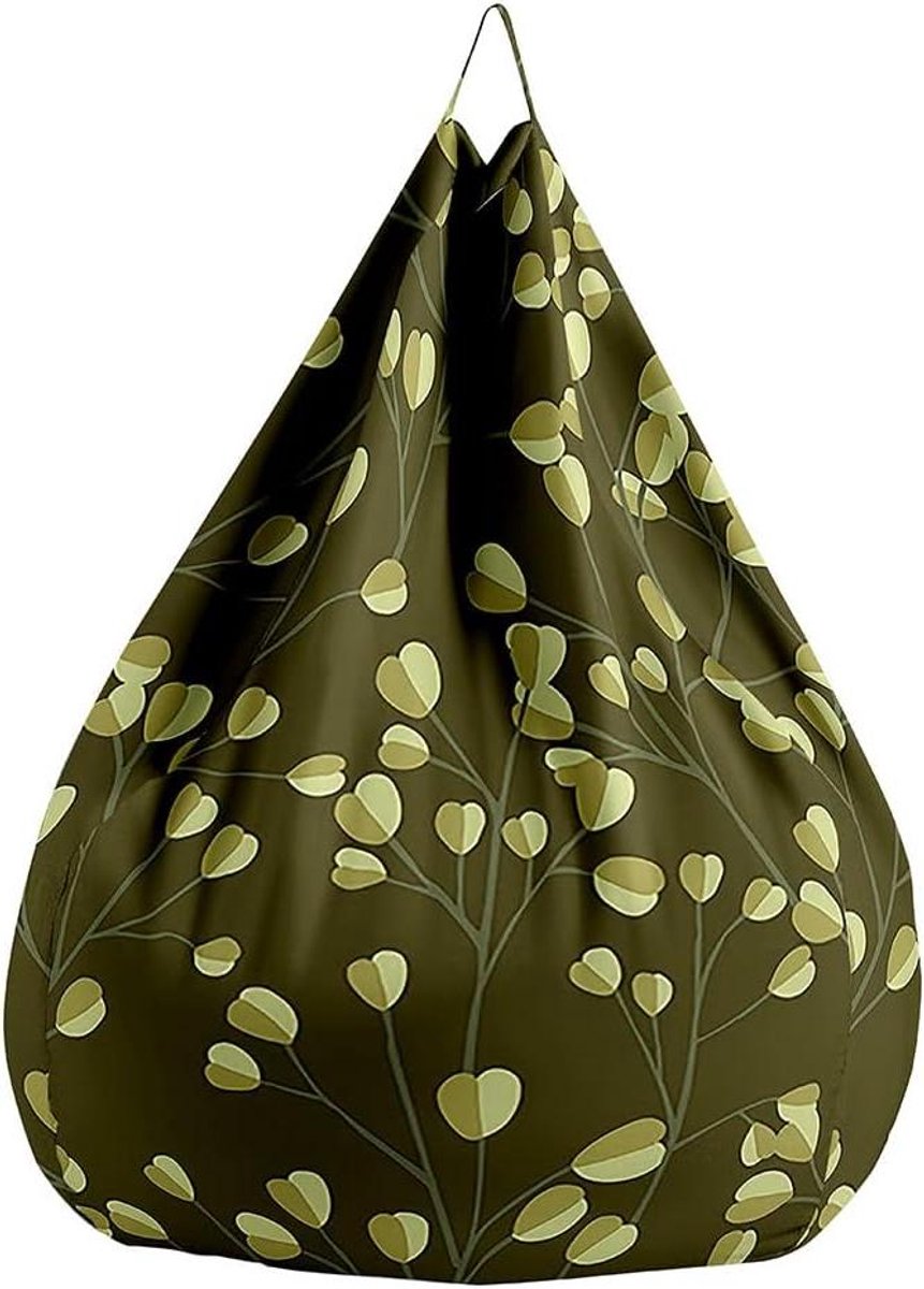 Zitzakhoes - Luie stoel - Opbergen Speelgoed - Met handvat - 100x120cm - Legergroen