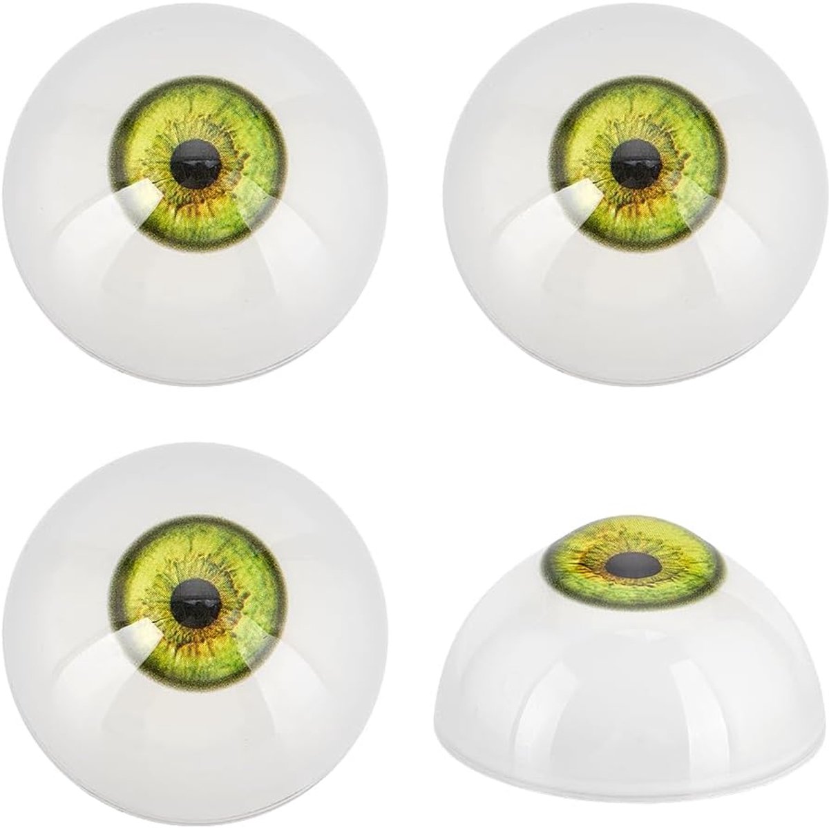PandaHall 4 stuks enge oogbollen 32 mm realistische ogen acryl ambachtelijke oogbollen half rond menselijk oog grote oogballen voor Halloween feest decoratie kunst sculpturen rekwisieten