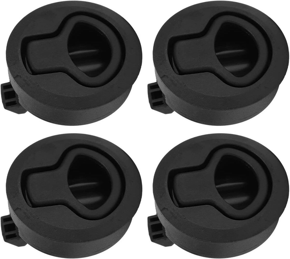 4 stuks, 61 mm, kunststof, zwart, ronde ring, voor bootluik, beslag, deurkast