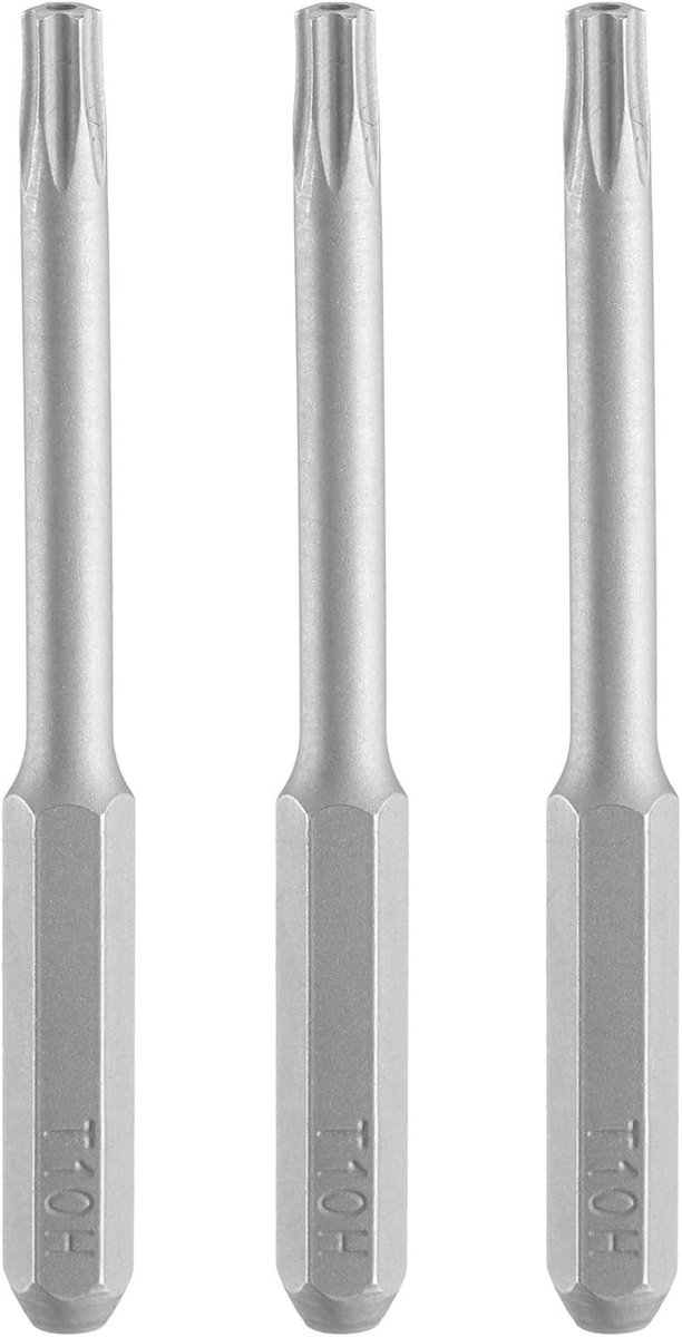 3 stuks T10H Torx schroevendraaierbit 5/32 inch zeskantschacht 45 mm lengte magnetische ster 6-punts kop zeskantige bits S2 staal schroevendraaierbit voor elektrische schroevendraaier