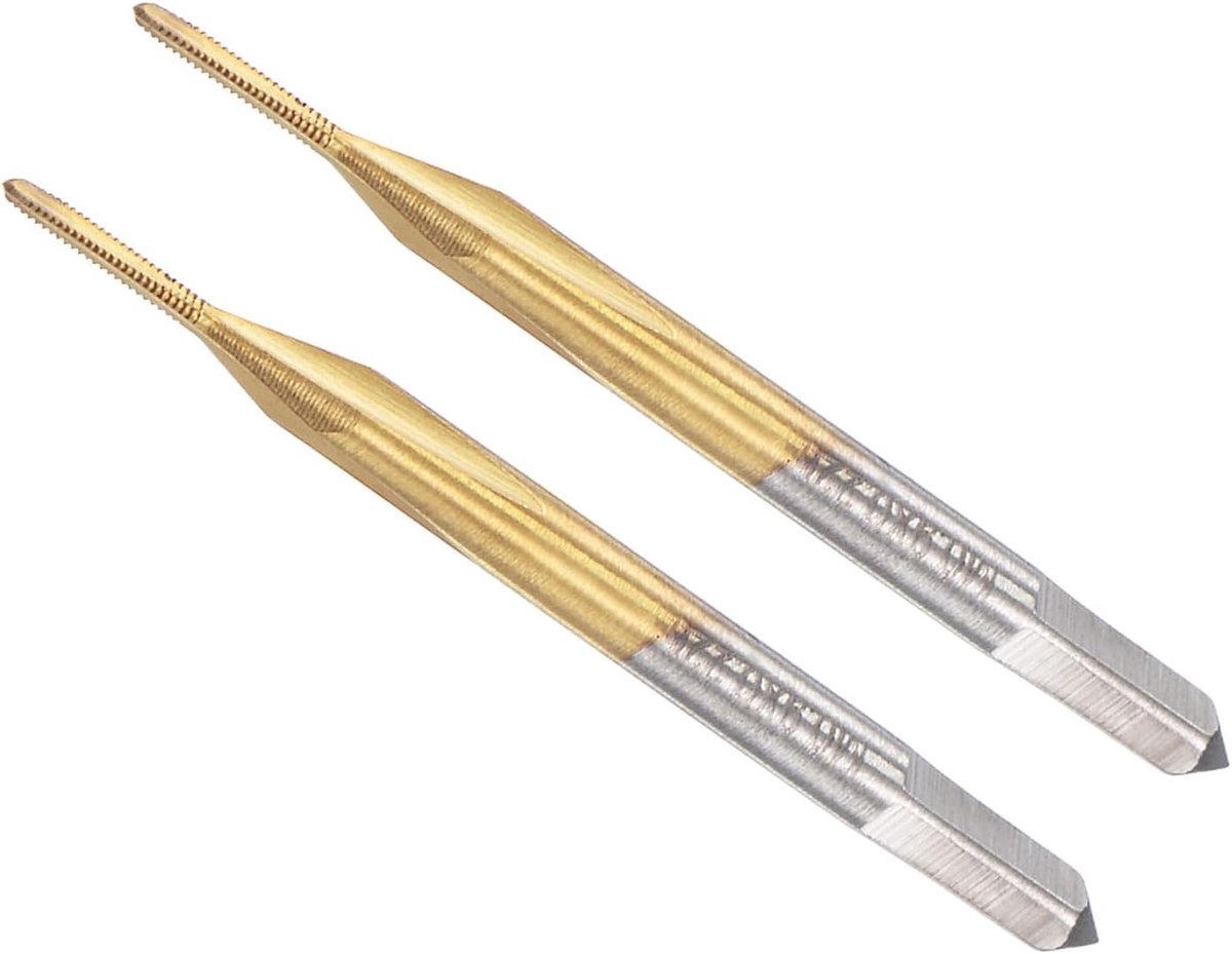 Draadkraan, M0,9 x 0,225 schroefdraadmaat 3 rechte fluiten, hoge snelheid staal draadtappen reparatiegereedschap - (Toepassingen: voor het tappen van roestvrij staal koper aluminium), 2-delig