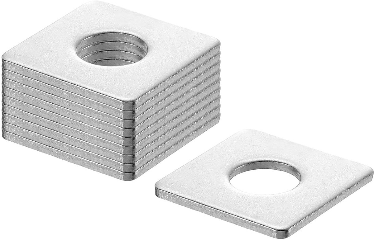 Vierkante sluitring voor 5/8" schroef, 201 roestvrij stalen lagerplaat, platte afstandhouders, afdichting voor machinereparatie, buitenbouw (0,30 cm dikte)