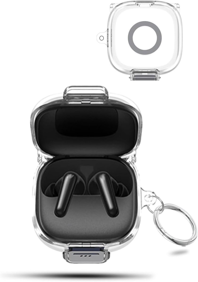 Behuizing voor Anker Soundcore P31i Open-Ear-hoofdtelefoon, met sleutelhanger en koord, TPU-beschermhoes, volledige bescherming, transparant