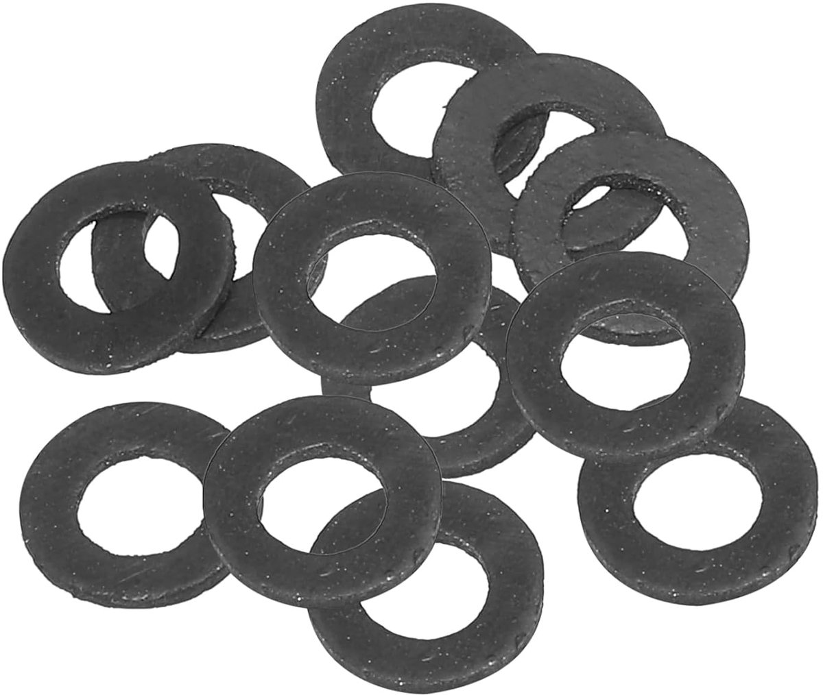 M5 Rubberen sluitringen, rubberen afdichting, rond, 12 stuks, 5 mm ID, 12 mm OD, 2 mm dik, platte sluitringen, set, afdichtingsrubber voor kraanbuis, bevestigingsschroef, zwart