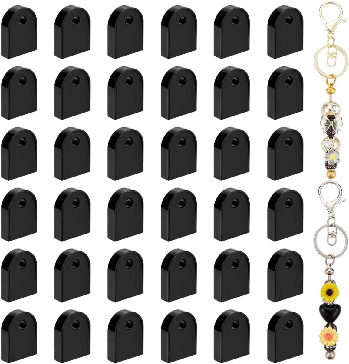 Kralen Zwarte Pen Kralen Flatback Bevestiging Hangers Voor Pen Sieraden Crafting Sleutelhanger Maken Diy Levert Decoratie Ambachten