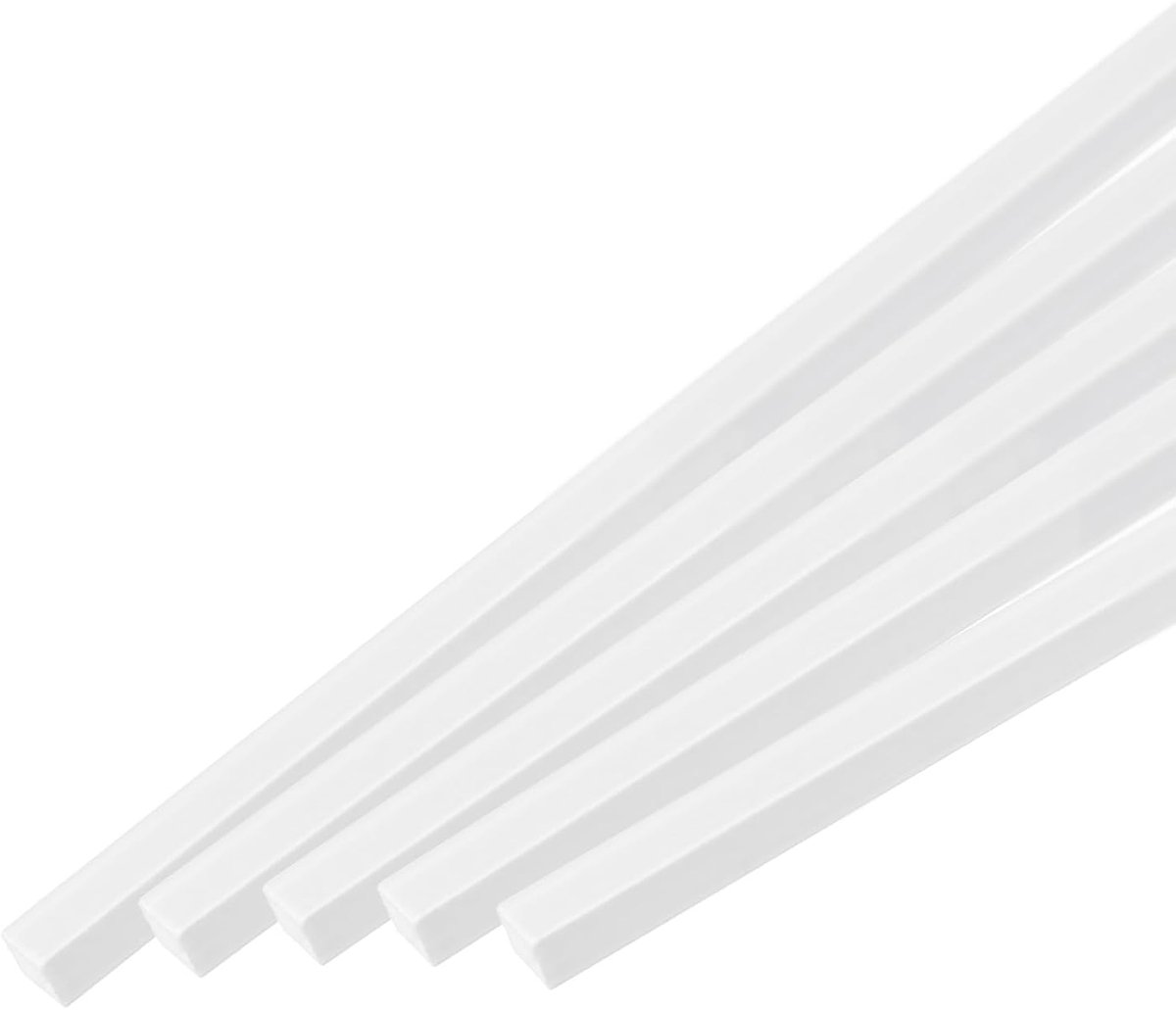 5 stuks vierkante stangen van ABS, 3 x 3 x 500 mm, stang van ABS-kunststof, witte solide stang voor het maken van architectuurmodellen om zelf te maken