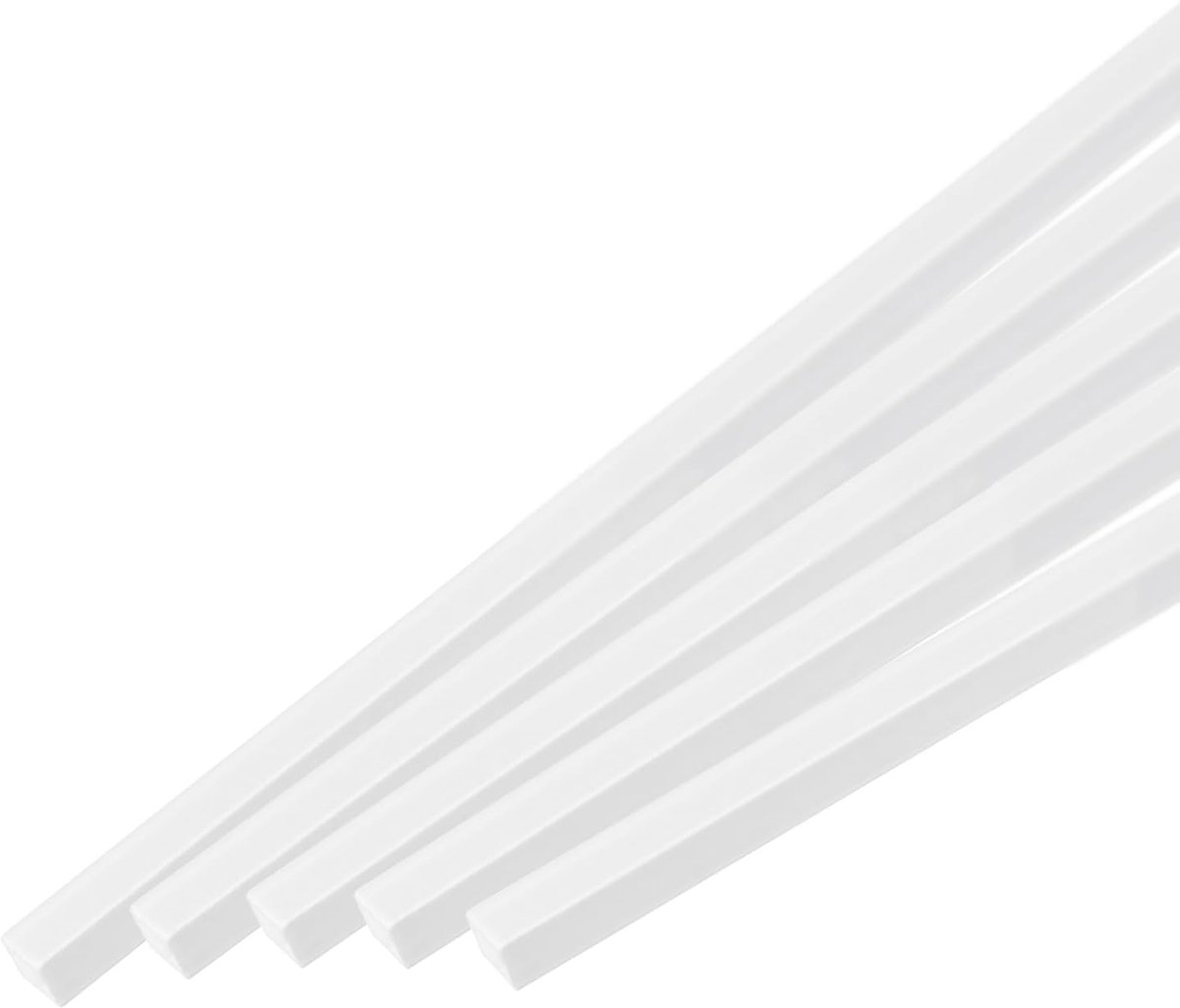 5 stuks vierkante stangen van ABS, 1,5 x 1,5 x 500 mm, solide stang van ABS-kunststof, gesorteerde set van witte kunststof voor architectuurmodellen