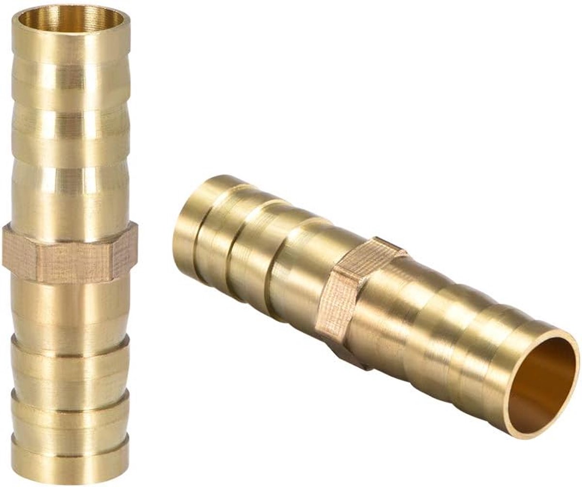 sourcing map 2 stuks messing slang aansluiting connector lucht water brandstof boot 15/32" 10mm 2pcs