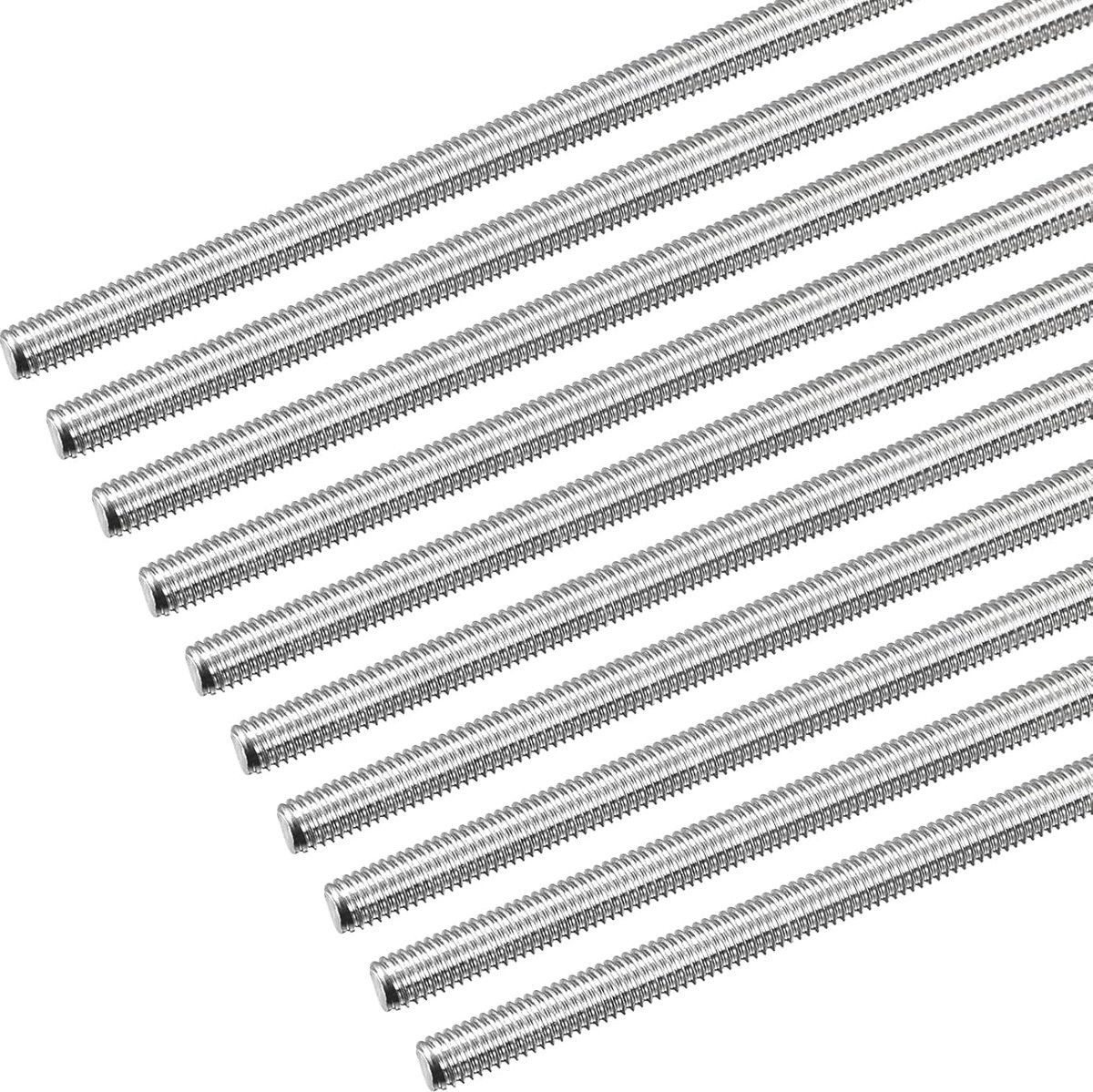 Schroefdraadstang M5 x 400 mm 0,8 mm volledige schroefdraadspindel, schroefdraadspindel, 304 roestvrij staal, rechtse schroefdraadspindelstangen, verpakking van 10 stuks