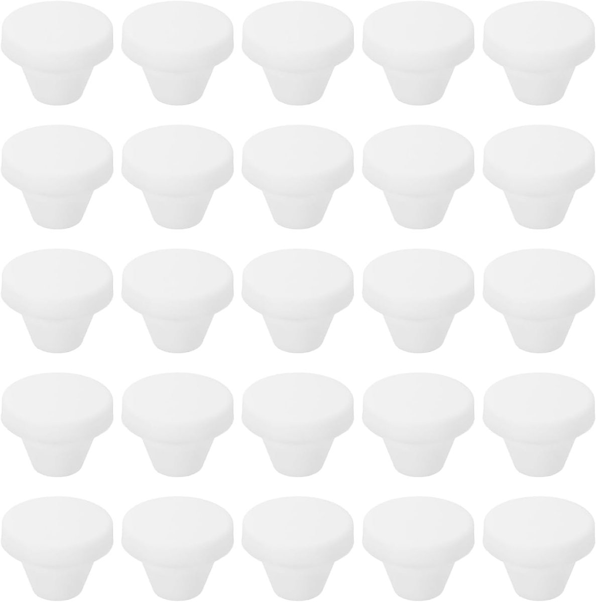 25 stuks afdichtingsdoppen, rond, zacht, flexibel, gaten, 8 mm diameter, siliconen, waterdicht, voor het afdichten van ronde gaten, meubels, keuken, wit