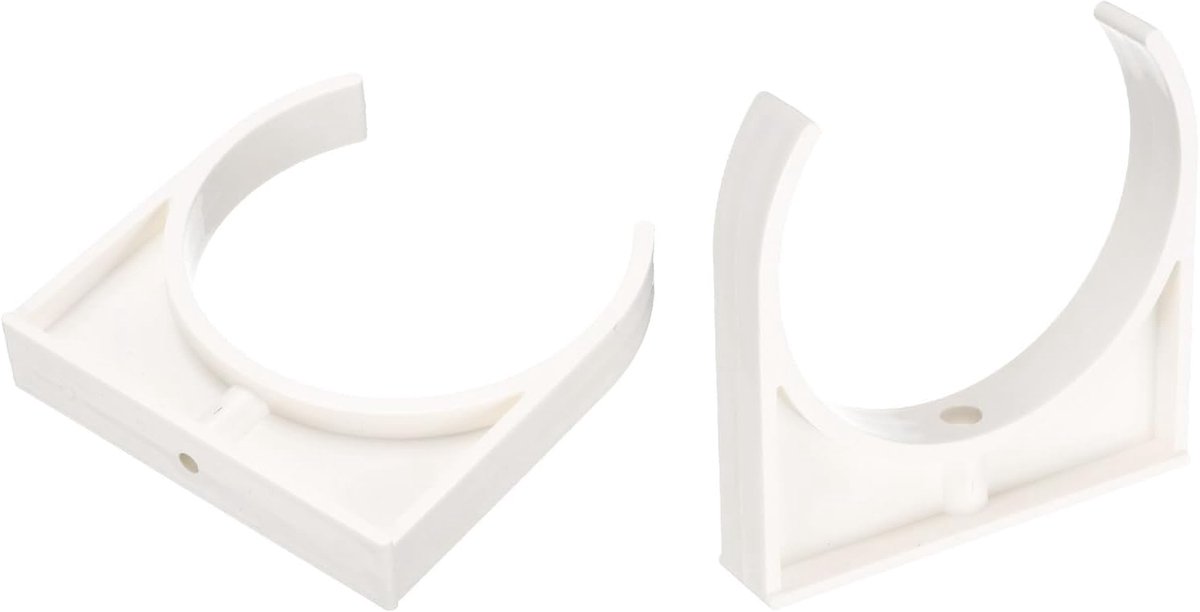 Pvc-buisklemmen, 2 stuks, 110 mm, U-vormige slangklemmen voor buizen met 10,2 cm slangen, houder voor tv-kabel, wit