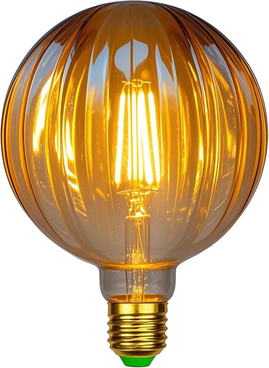 Vintage 4W Warm Wit 2500 Kelvin Big Globe Crystal Led-lamp 220/240 V Edison Schroef E27 Basis Speciale decoratieve gloeilamp G125 (Melon)