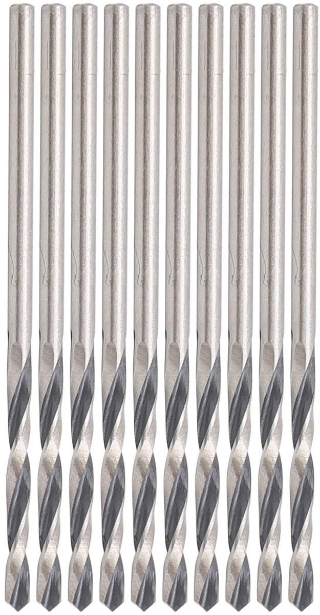 10 stuks spiraalboorset, 1,8 mm hoge snelheid stalen boorset, HSS-metaalboor, kleine rechte schacht, voor kralenboring, verwerking en sieraden maken
