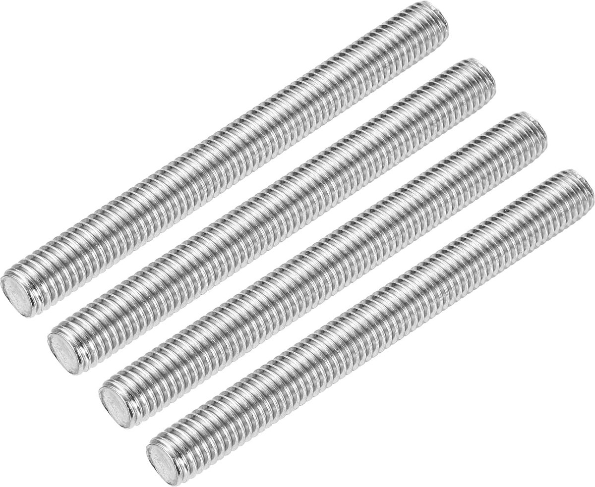 Complete draadstang 1/2"-13 UNC schroefdraadspoed roestvrij staal 304 rechtse schroefdraadstangen, 4,92 inch verpakking van 4