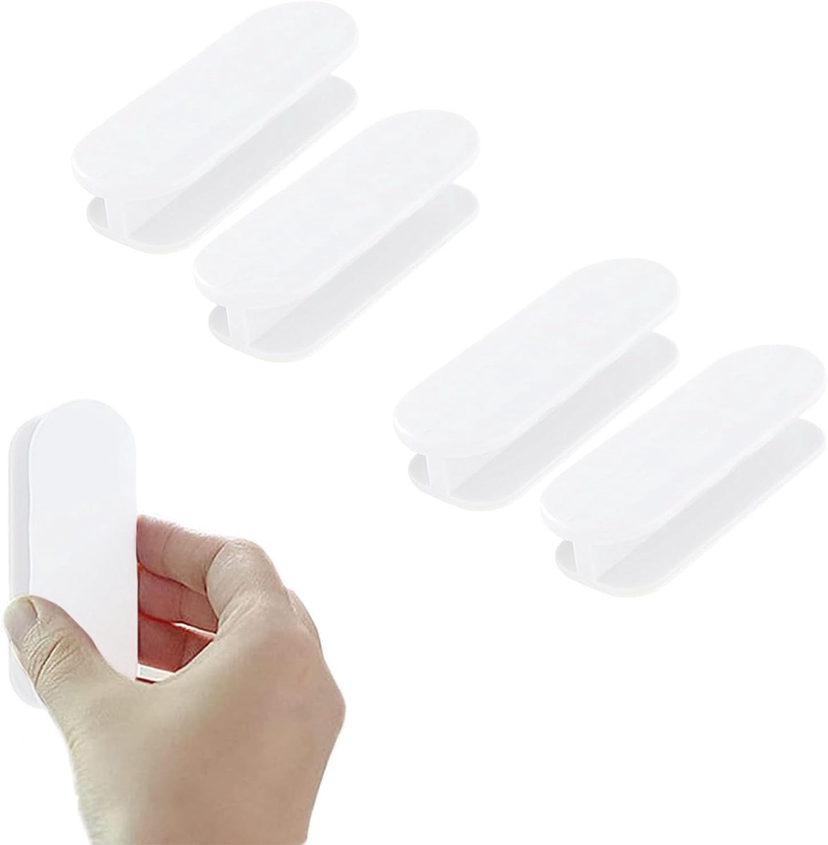 4 stuks balkondeurgrepen, zelfklevende deurgrepen, balkondeurgreep voor buiten om te lijmen, kleefgreep, terrasdeur, kunststof zelfklevende meubelgrepen voor ramen, glazen deuren, laden