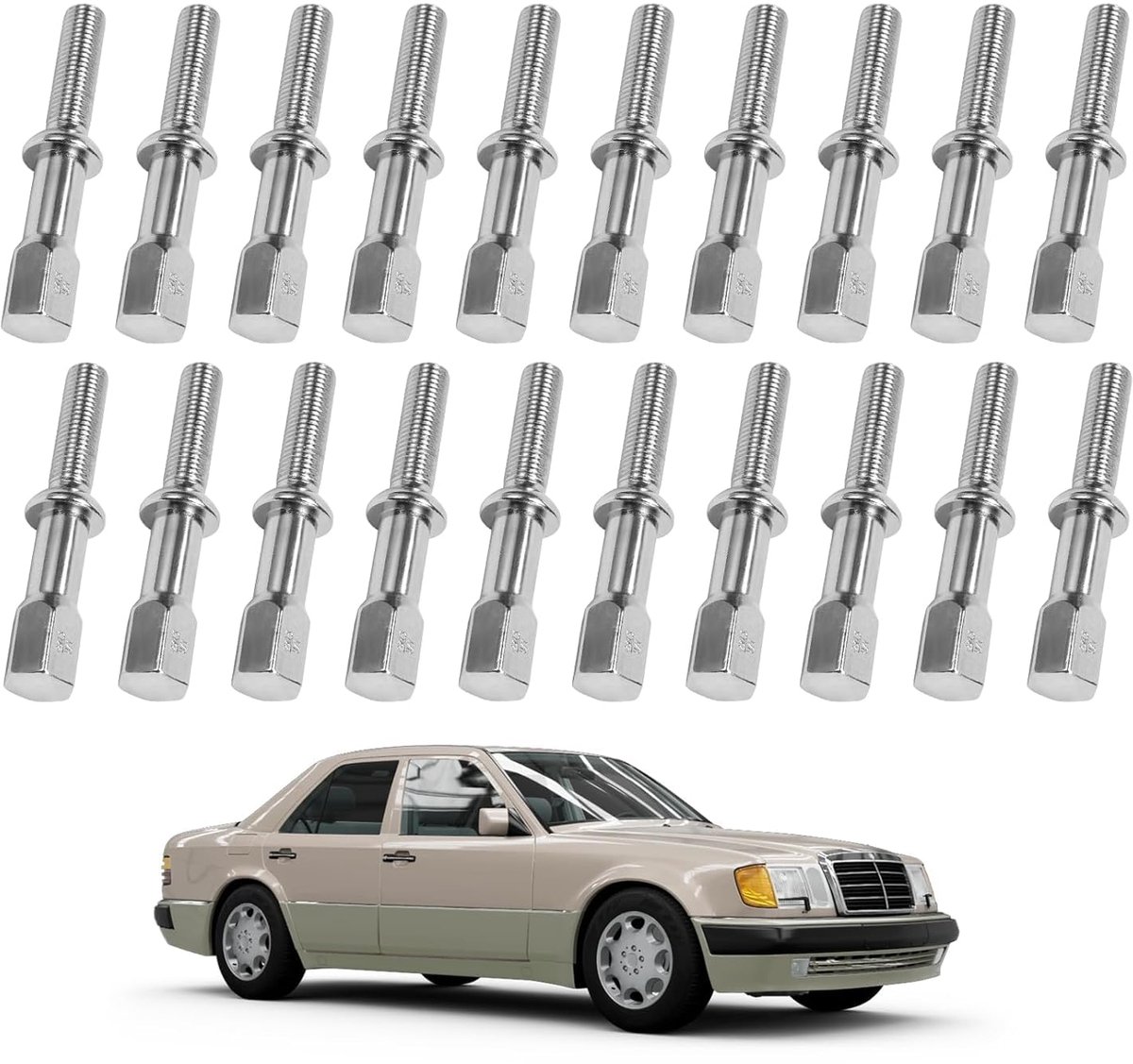 Bouten 1264000070 M12x1,5 voor W124 W126 W201 R107 R129 | Zinklaag tegen corrosie; complete set met 20 stuks; zeskantkop 17 mm originele look