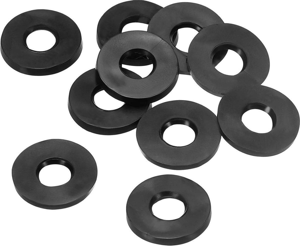 M6 Rubberen sluitringen, rubberen afdichting, rond, 10 stuks, 6 mm ID, 14 mm OD 2,5 mm dik, platte sluitringen, set, afdichtingsrubber voor kraanbuis, bevestigingsschroef, zwart