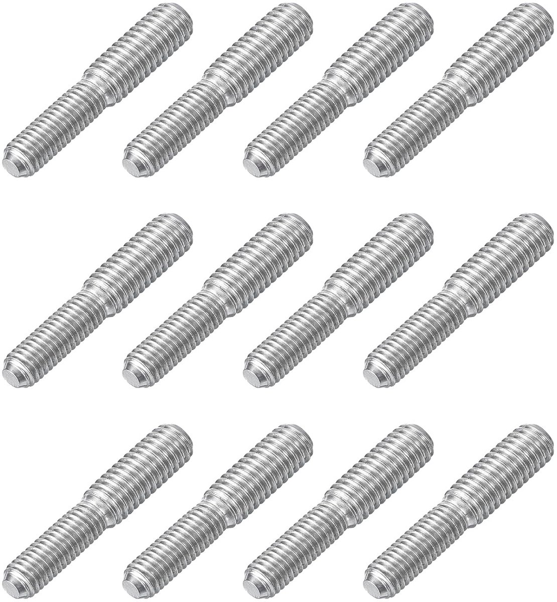 M5 x 15 mm tot M6 x 15 mm dubbelzijdige schroefbouten, 12 stuks 304 roestvrij staal schroefdraad reduceeradapter voor meubelmachinemontage bevestiging