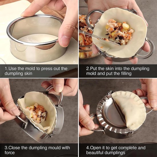 Ravioli, 2 stuks, roestvrij staal, uitsteekvormpjes, steekvormpjes, makers, ravioli-maker, deegzakvormer, set van 2 stuks — afbeelding 4