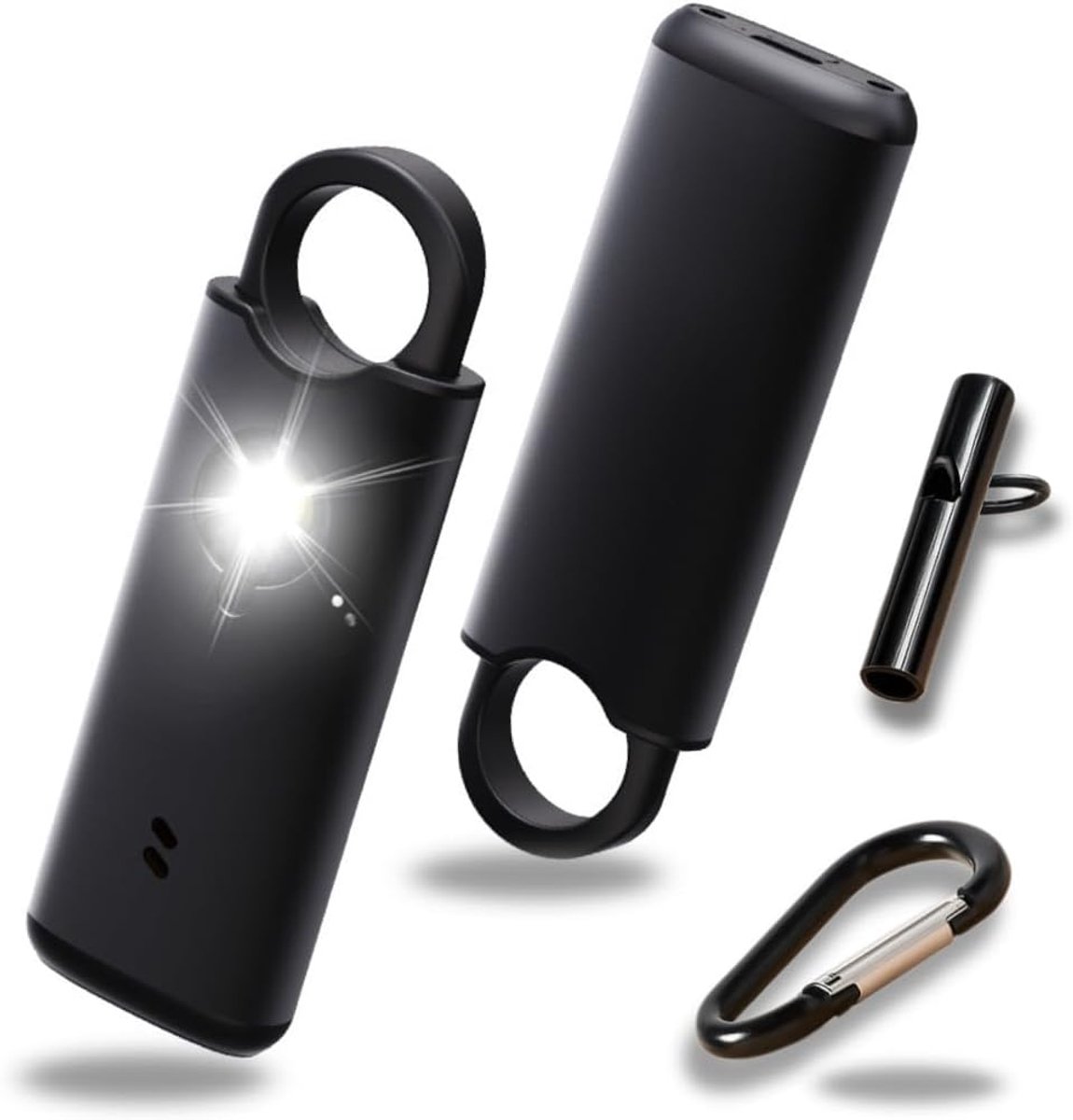 Persoonlijk alarm set - 135 dB sirene - Oplaadbaar via USB-C - Veiligheidsring voor zelfverdediging - ShopVlot