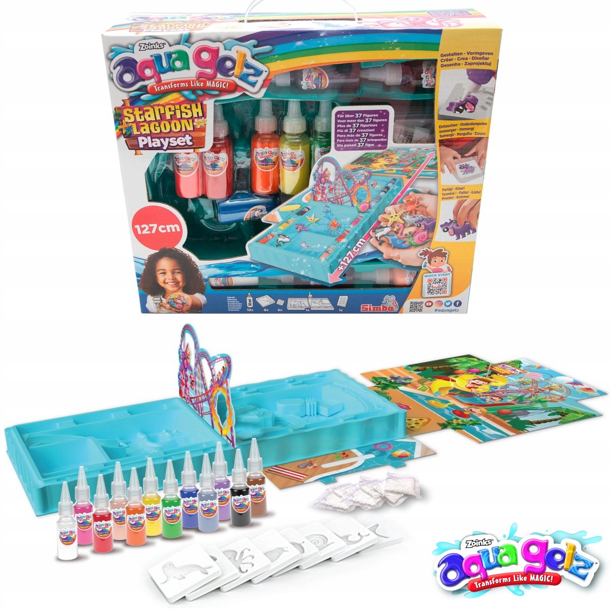 Aqua Gelz grote knutselset - 12 kleuren 3D-gelfiguren maken
