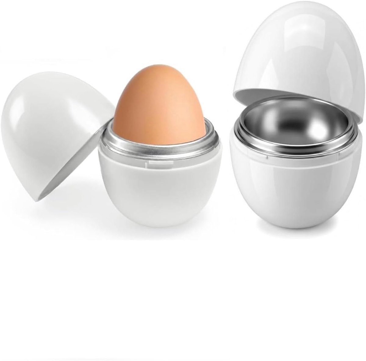 Eierkoker magnetron set van 2 - aluminium - voor zachte en hardgekookte eieren - ideaal voor ontbijt - ShopVlot