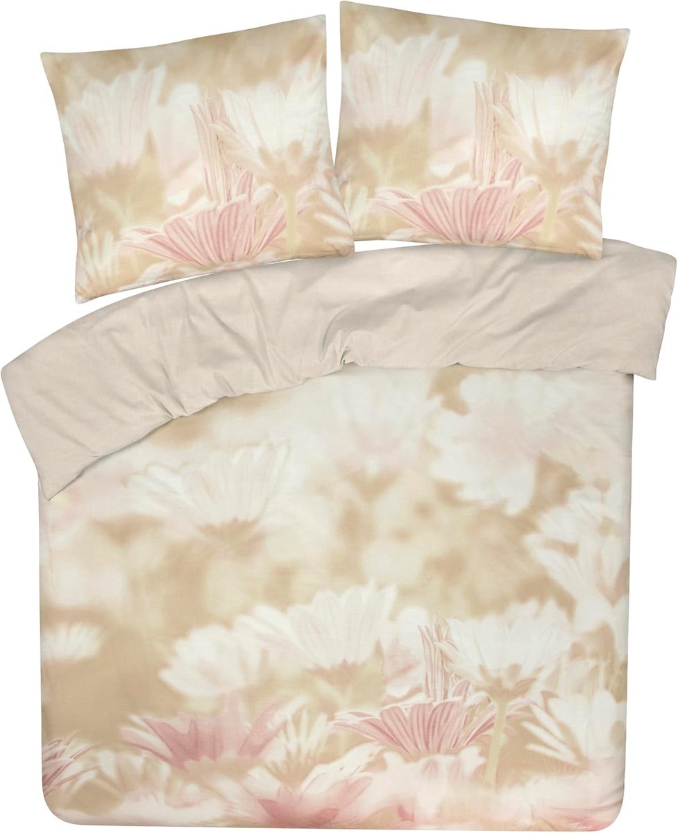 Dekbedovertrek 140x200 cm - 100% katoen - gerbera - ademend en zacht slaapcomfort - SnelShoppen