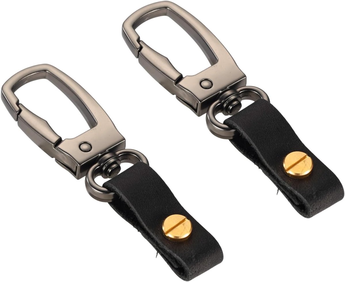 2st Karabijnhaken voor Seeed Studio Sensecap T1000 Tracker, Roestvrijstalen Karabijnhaken voor Leer met 360 Graden Draaibaar Ontwerp Praktische Trackeraccessoires (Versie met Threads)