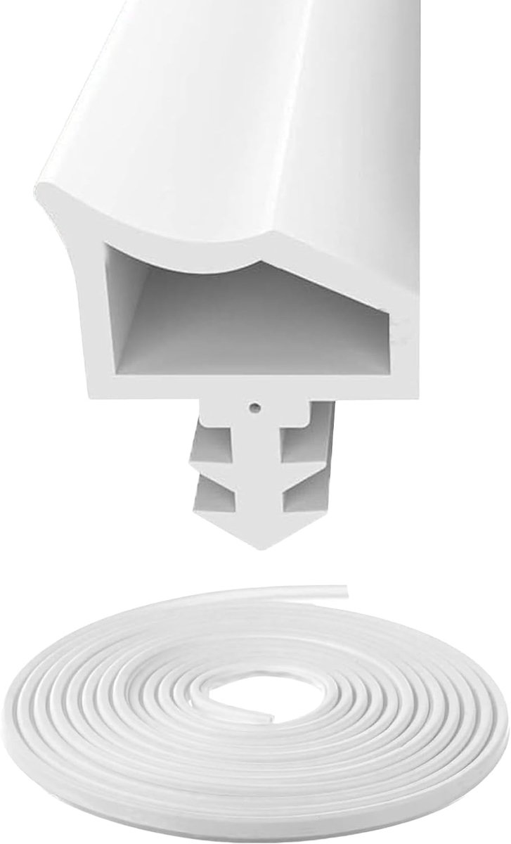Deurafdichting, deurafdichting, witte deurafdichting, voor openingen van 2,8 - 3,5 mm breed, TPE rubberen deurafdichting, raamafdichting, houten raam (wit, 20 m)