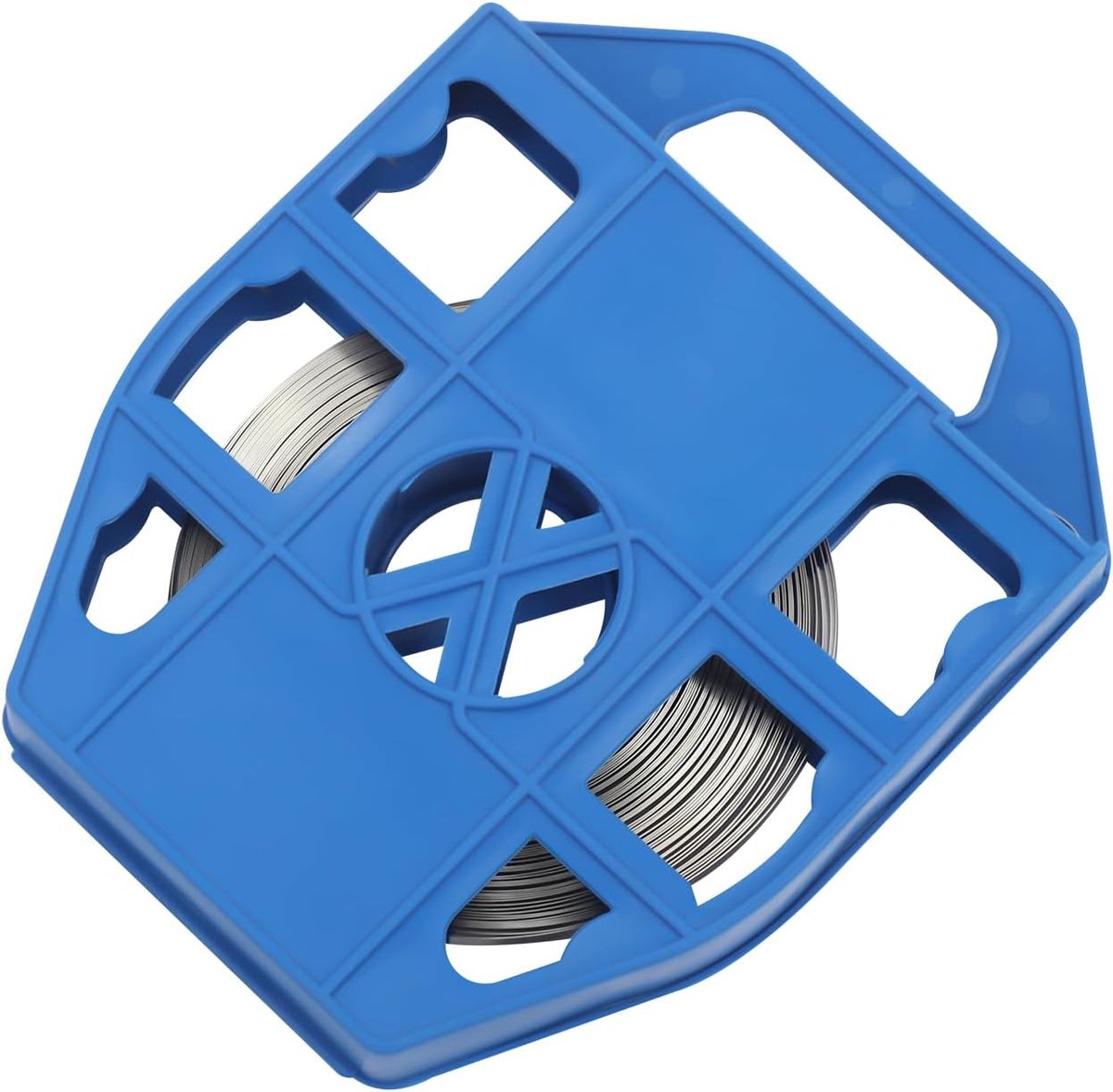 stalen bandspoel, metalen stalen kabelbinders, extra sterk, stalen band op rol met rolcassette 30 m x 12 mm, breukvastheid 500 kg, voor kabelbevestiging en buisommanteling