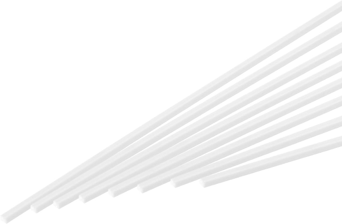 30 stuks vierkante stangen van ABS-kunststof, 1/8 inch x 25 cm, gladde witte kunststof stang voor materialen voor doe-het-zelf modellen, zandtafel, architectuurmodelbouw