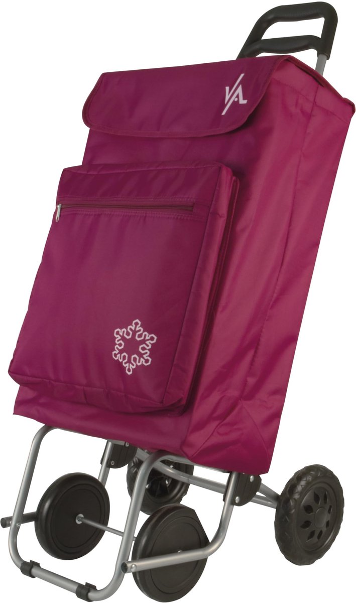 Boodschappenwagen 4-wielig - extern vriesvak - 15 kg draagvermogen - ideaal voor boodschappen - SnelShoppen