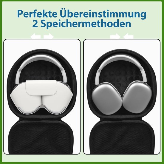 3-in-1 hoes, cover en draagtas voor Apple Airpods Max koptelefoon, anti-kras oorkussen/oorschelp/voorhoofdband-afdekking hoes accessoire voor Apple Airpod Max (zwart) — afbeelding 5