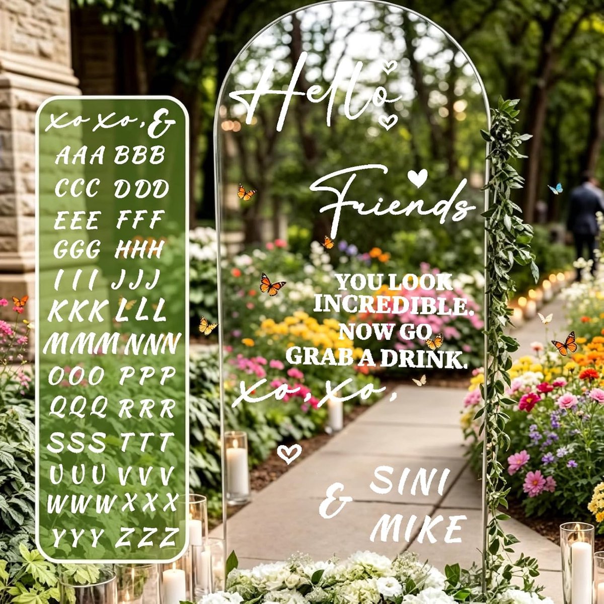 Welkom bij ons bruiloftsbord, stickers voor selfiespiegel, decoratieve sticker, welkomstletters van vinyl, voor vrijgezellenfeest of huwelijksreceptie