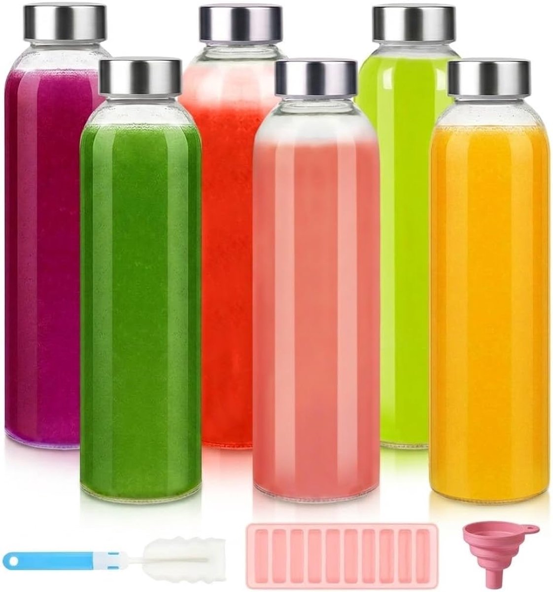 sapfles met verzegelde deksel, 500 ml glazen waterfles voor sappers