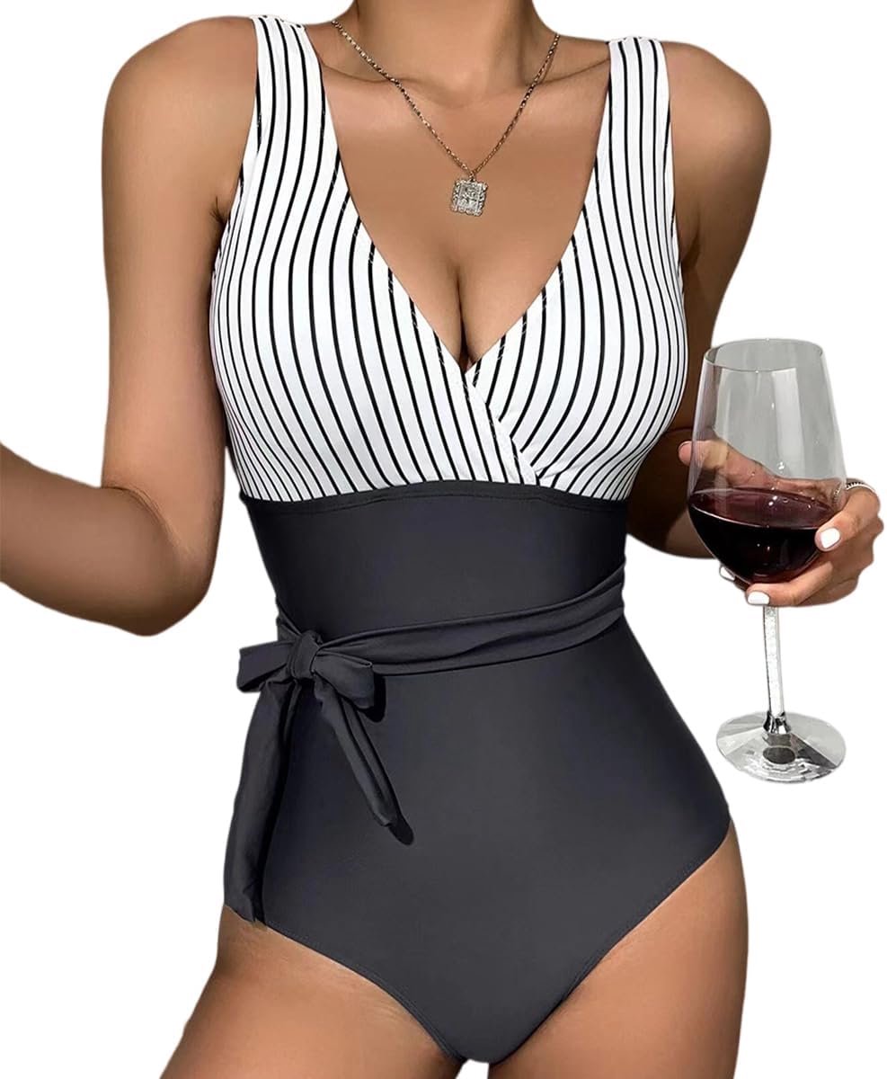 Badpak voor dames, buikweg met cups, shape, push-up, badjurk, badpak, sexy, monokini, V-hals, badpakken, eendelig, hoge taille, slanke, plooien, eendelig