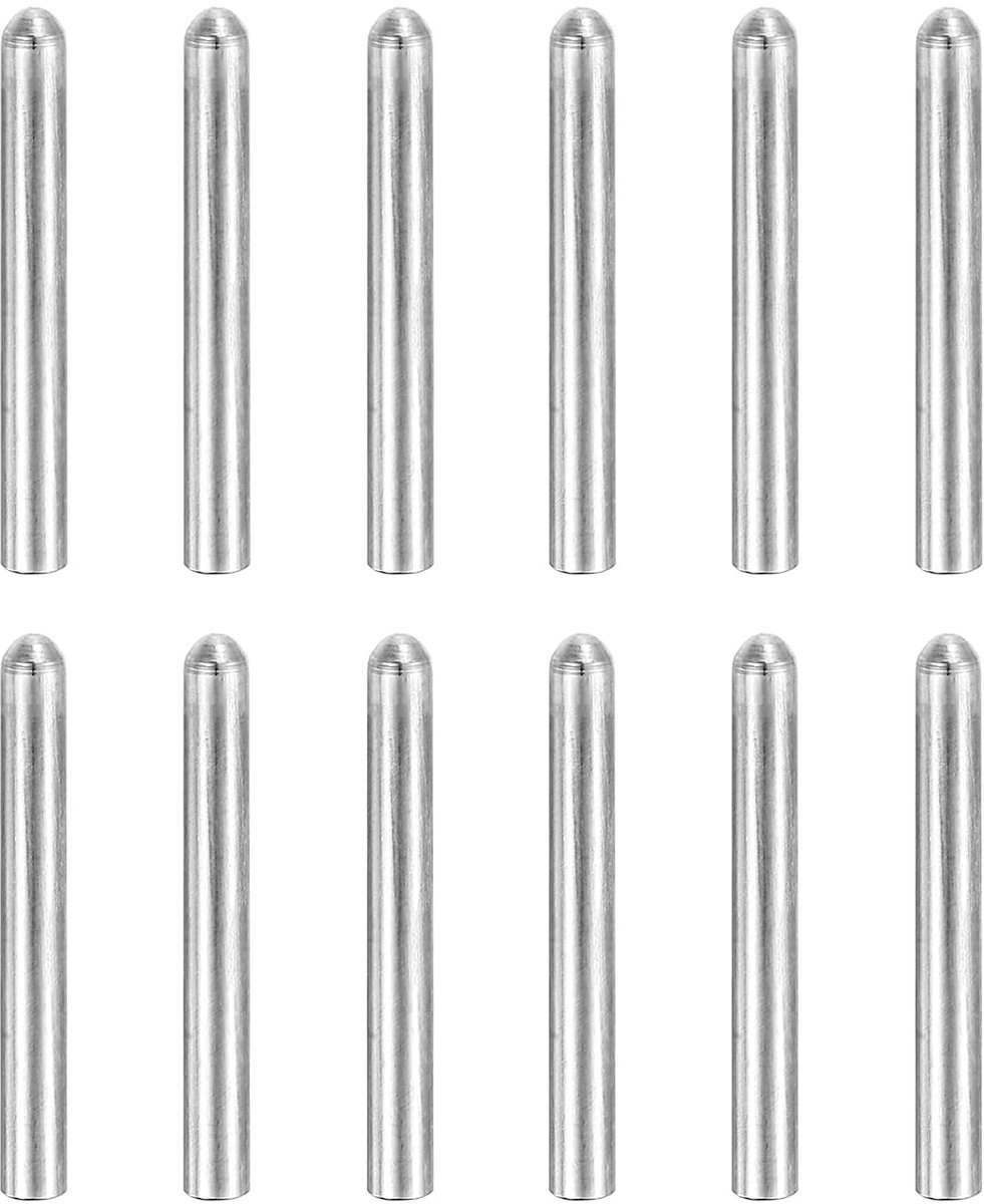 12 stuks 304 roestvrij stalen plugpennen 4 x 25 mm ronde kop plat einde metalen pluggen plank steunpennen staaf bevestigingselementen voor meubels doe-het-zelf project