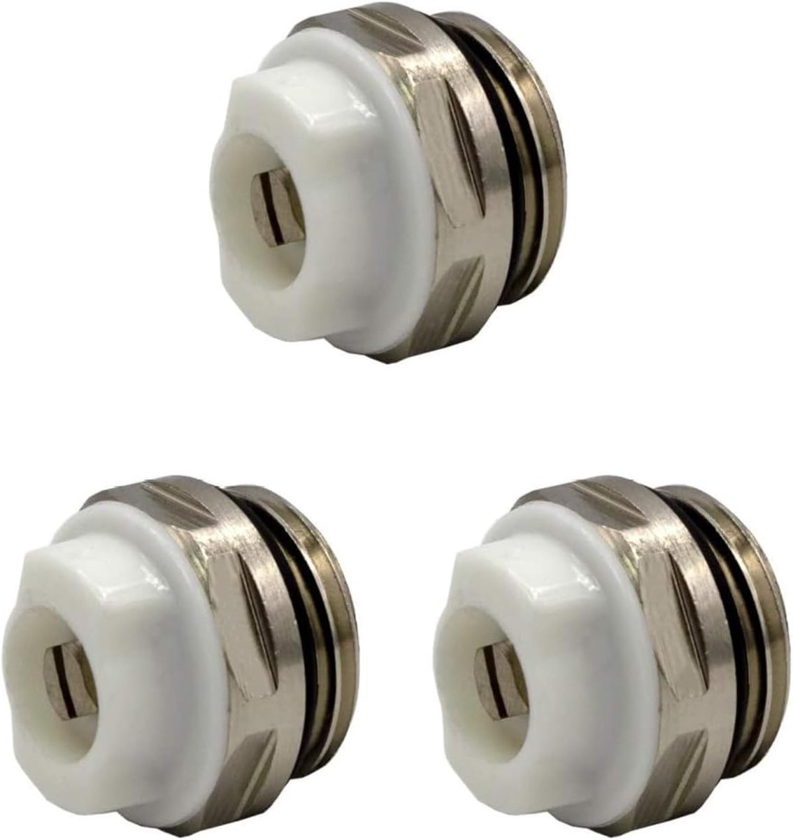Ontluchtingsventiel 1/2 inch verwarmingsontluchter messing vernikkeld ontluchtingsschroef radiatorontluchting uitlaatpijp ontluchtingsstop met draaibare kunststof kop 3 stuks