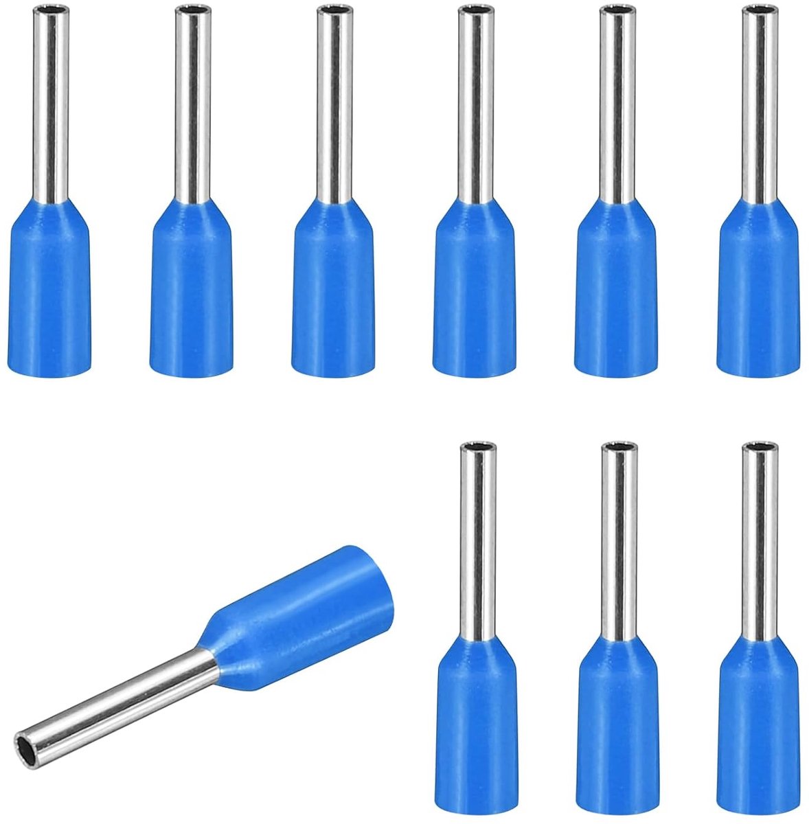 200 stuks kabeleindkappen VE0306-28AWG schroefdoppen van koper, geïsoleerde eindstekkers voor elektrische projecten, chemische industrie, blauw
