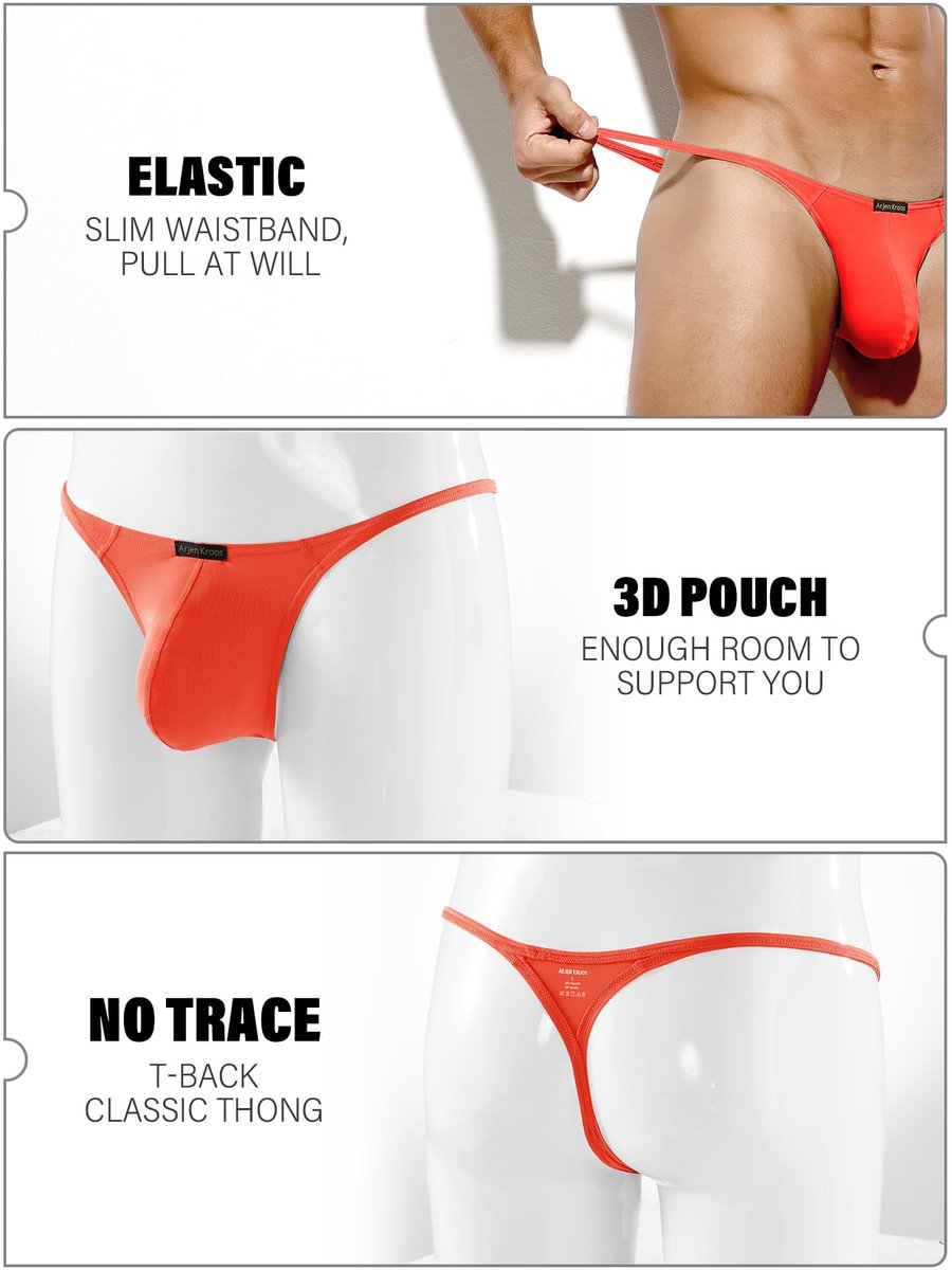 Heren tanga XXL - zachte G-string - oranje - sexy uitstraling - SnelShoppen