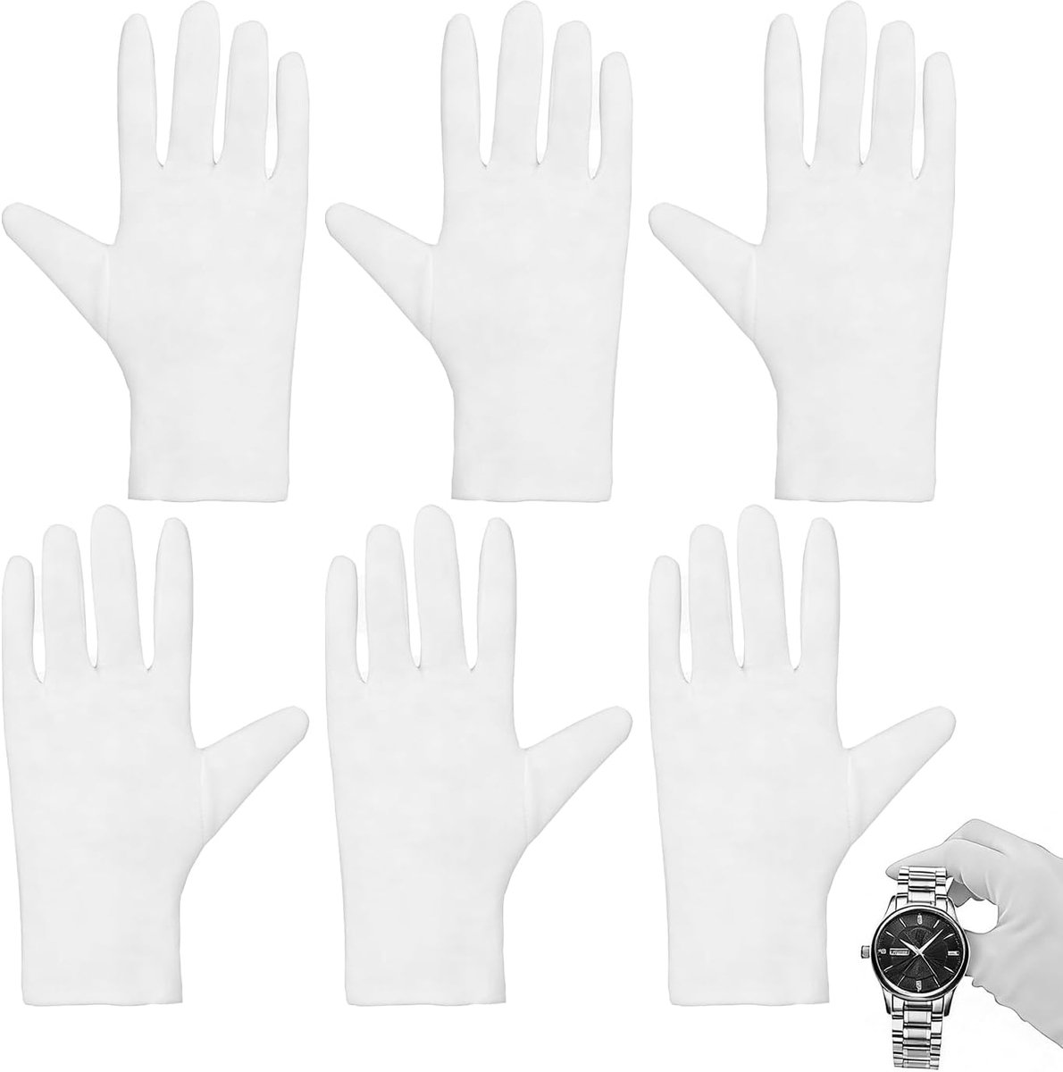 Vochtinbrengende handschoenen, stoffen handschoenen van katoen, zachte textielhandschoenen, wasbaar, flexibele stoffen handschoenen voor mannen en vrouwen, droge