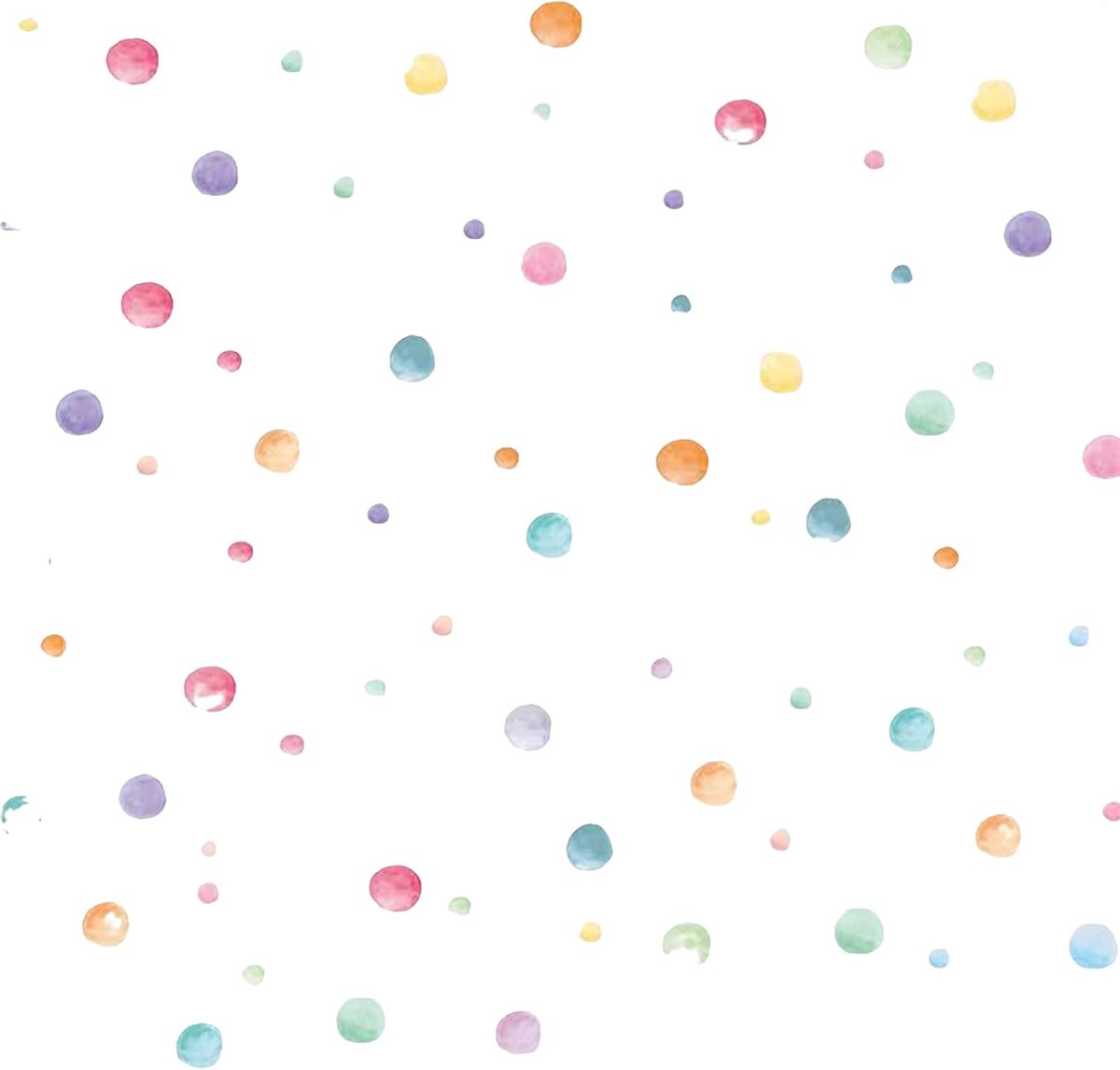 Muurstickers voor kinderen, stippenmuurstickers, decoratie voor kinderkamer, slaapkamer, aquarel, gestippeld, multi